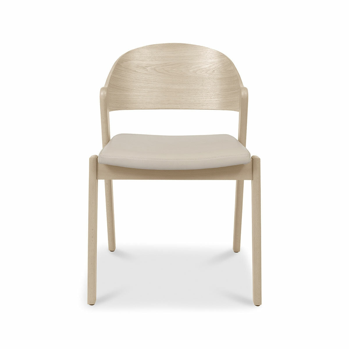 VEGA Scandi Dining Chairs Ivory Bonded Leather Pack Of 2 Kitchen Chair Set