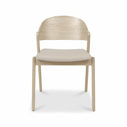 VEGA Scandi Dining Chairs Ivory Bonded Leather Pack Of 2 Kitchen Chair Set