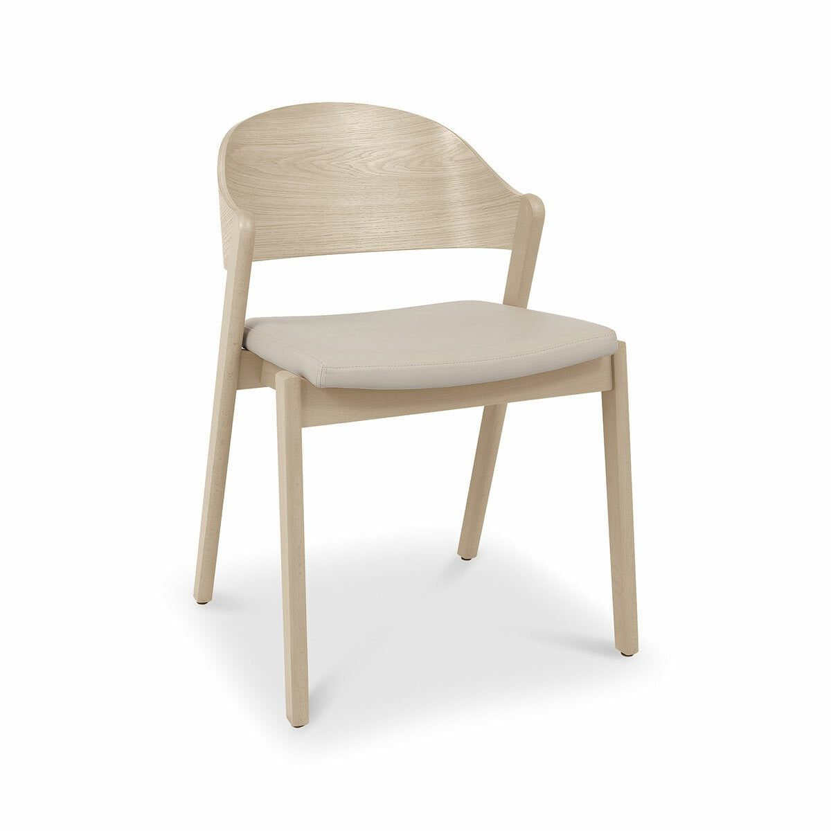 VEGA Scandi Dining Chairs Ivory Bonded Leather Pack Of 2 Kitchen Chair Set