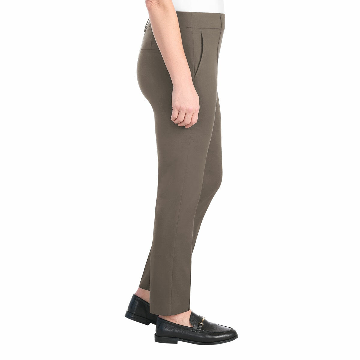 Hilary Radley Pull On Pant Front Seam pockets Trousers Mushroom brown UK 14