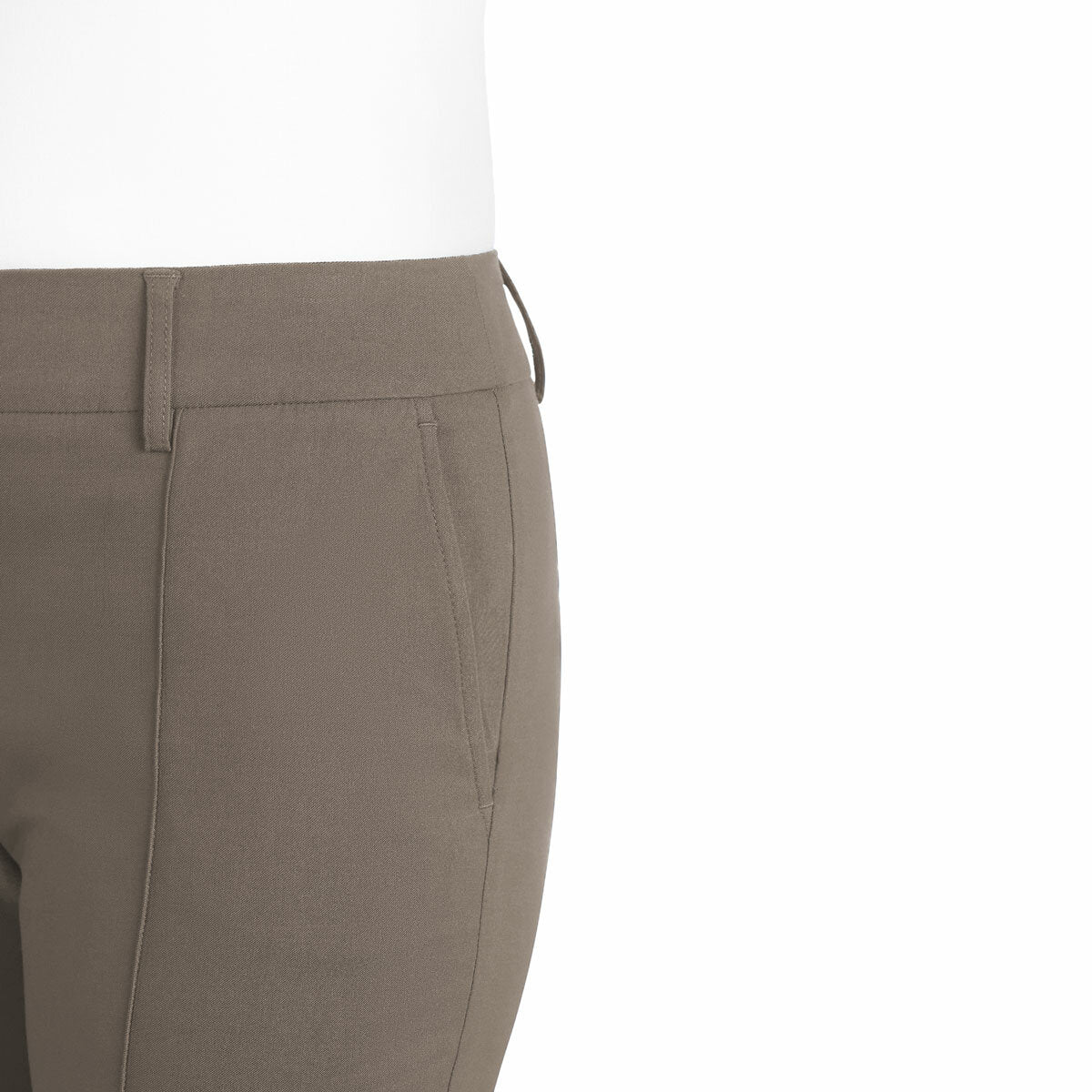 Hilary Radley Pull On Pant Front Seam pockets Trousers Mushroom brown UK 14