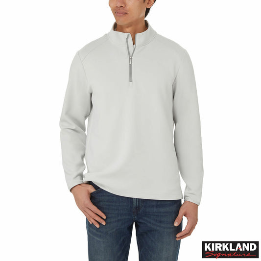 Kirkland Signature Men's Half Zip Sweater Sweatshirt Pullover Grey XL