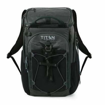 Titan 26 Can Backpack Cooler Bag 5 Compartments 2 Ice Walls Grey Insulated