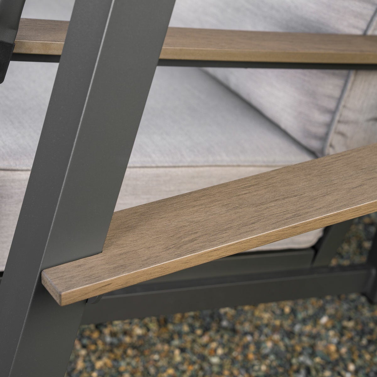 SunVilla Pine Knoll 2 Seater Cushioned Garden Swing Seat Canopy Beige Aluminium
