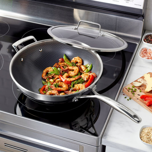Henckels Paradigm Tri-Ply Stainless Steel Ceramic Wok 30cm Induction All Hobs