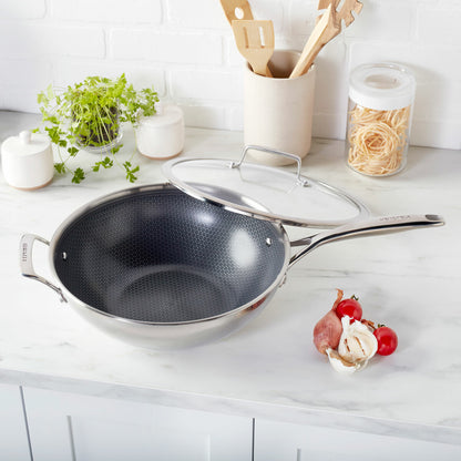 Henckels Paradigm Tri-Ply Stainless Steel Ceramic Wok 30cm Induction All Hobs