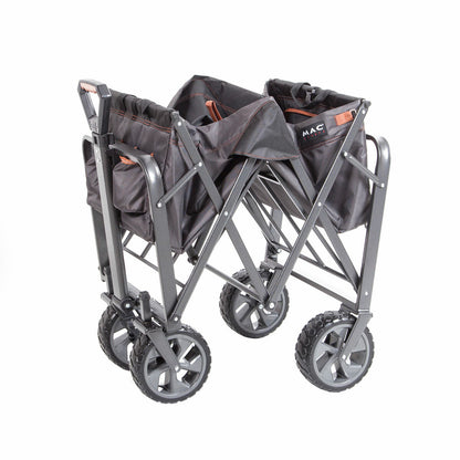 Mac Sports XL Steel Folding Wagon FY26 Brakes All Terrain 159kg Grey Cart