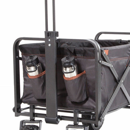 Mac Sports XL Steel Folding Wagon FY26 Brakes All Terrain 159kg Grey Cart
