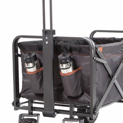 Mac Sports XL Steel Folding Wagon Brakes All Terrain 159kg Grey Heavy Duty