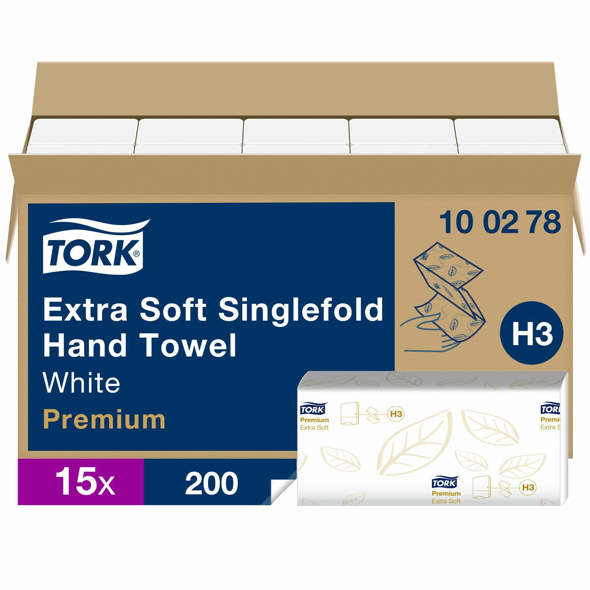 Tork Extra Soft Singlefold Premium Hand Towels 15 x 200 Sheets Bulk Office