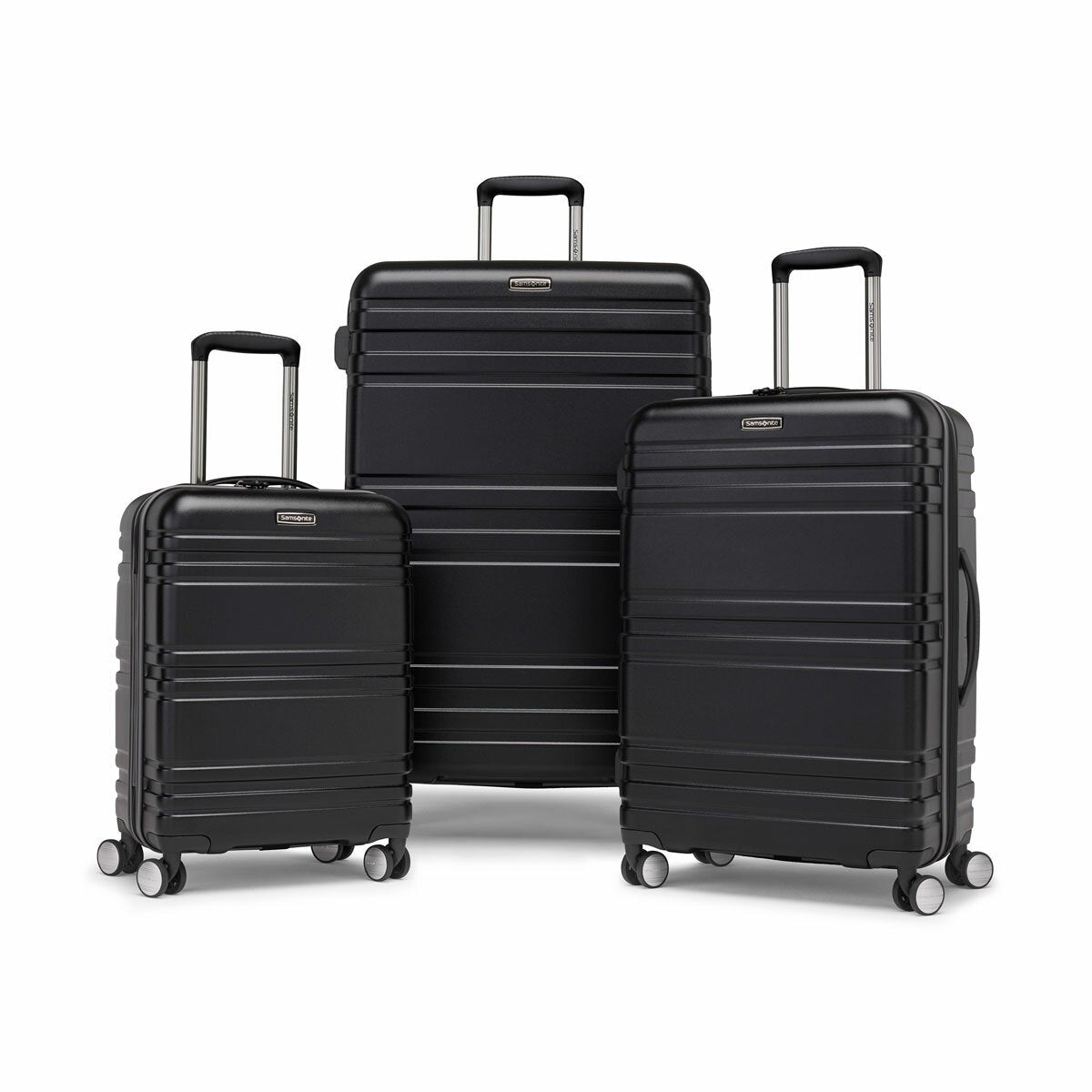 Samsonite Parallax 3 Piece Hardside Luggage Set TSA Lock Spinner 55cm Black
