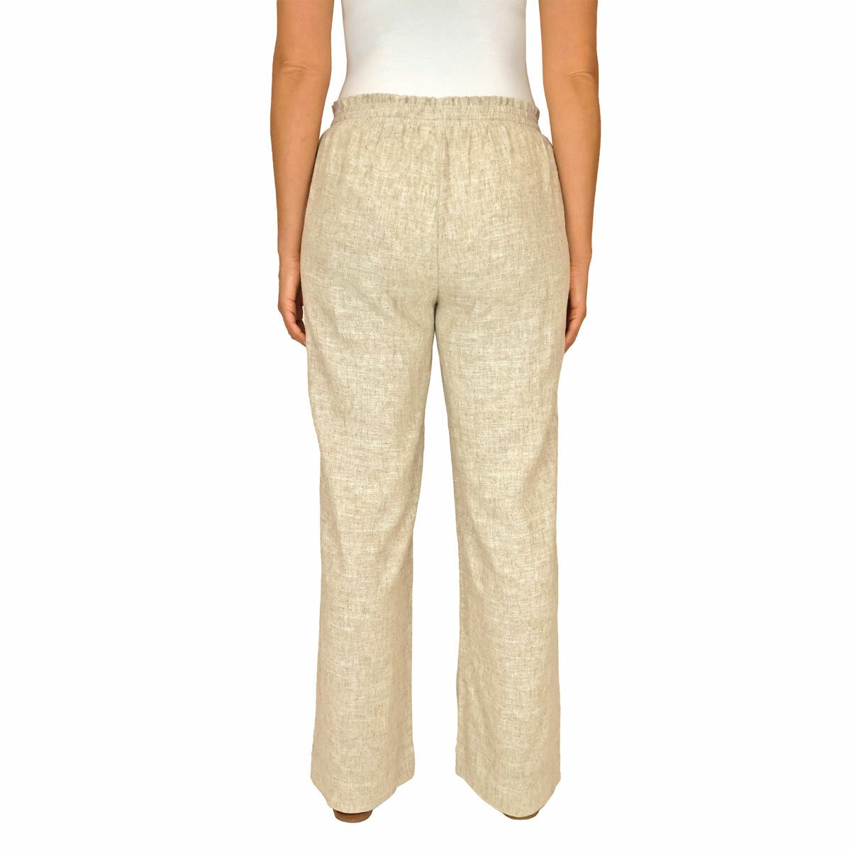 Briggs Ladies Linen Blend Drawstring Waist Trousers Pants Various Medium Tan