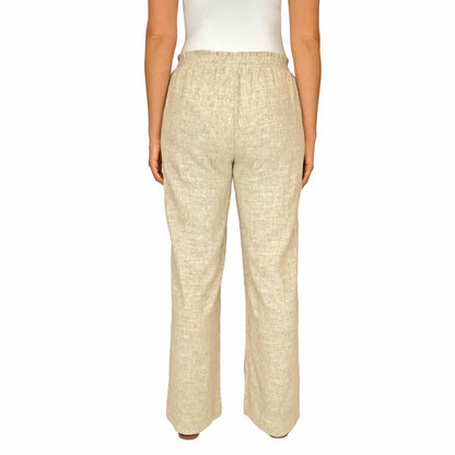 Briggs Ladies Linen Blend Drawstring Waist Trousers Pants Various Medium Tan