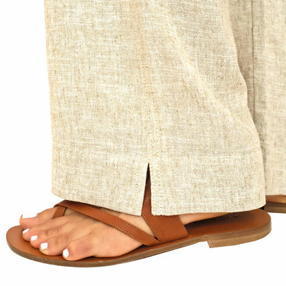 Briggs Ladies Linen Blend Drawstring Waist Trousers Pants Various Medium Tan