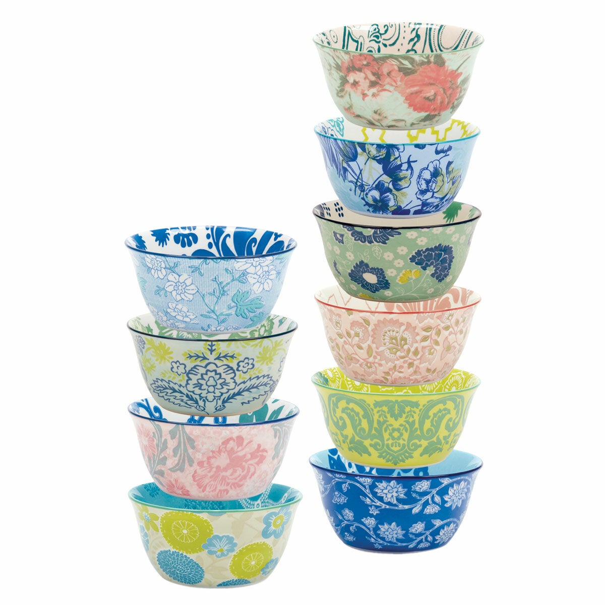 Provence Stoneware Bowl Set 10 Piece 12cm Microwave Dishwasher Safe Kitchen