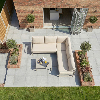 Harbour Lifestyle Havana Corner Patio Set 5 Seat Reclining Aluminium Latte