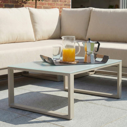 Harbour Lifestyle Havana Corner Patio Set 5 Seat Reclining Aluminium Latte