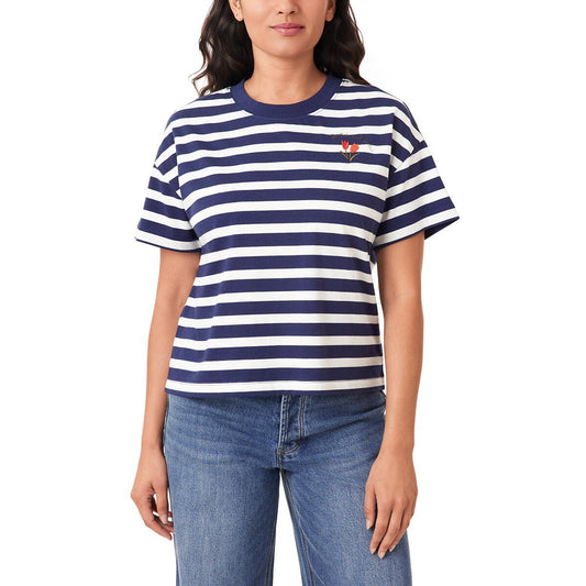Scotch & Soda Ladies Boxy T-Shirt Navy Relaxed Fit Casual Summer Top Tee