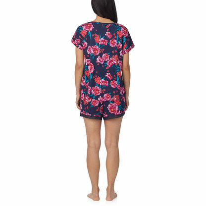 Carole Hochman 3 Piece V Neck Pyjama Set Loungewear Polyester midnight floral M