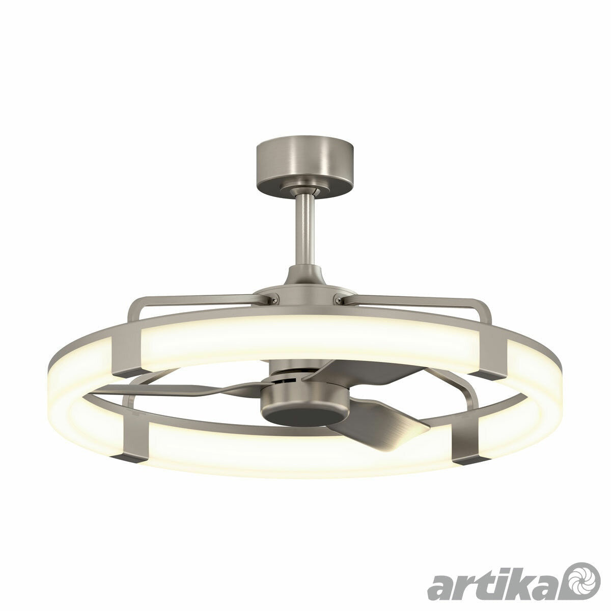 Artika Sunnyvale 28" Fandelier Ceiling Fan LED Light Remote Brushed Nickel