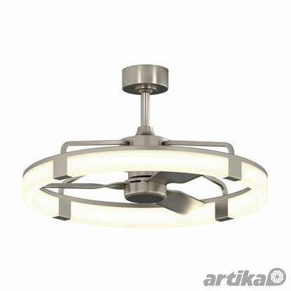 Artika Sunnyvale 28" Fandelier Ceiling Fan LED Light Remote Brushed Nickel