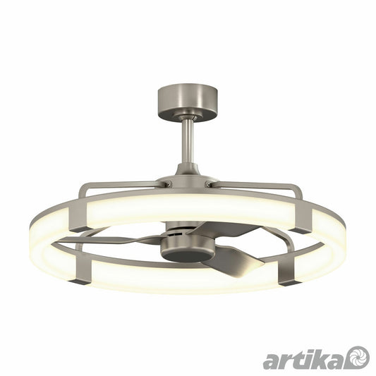 Artika Sunnyvale 28" Fandelier Ceiling Fan LED Light Remote Brushed Nickel