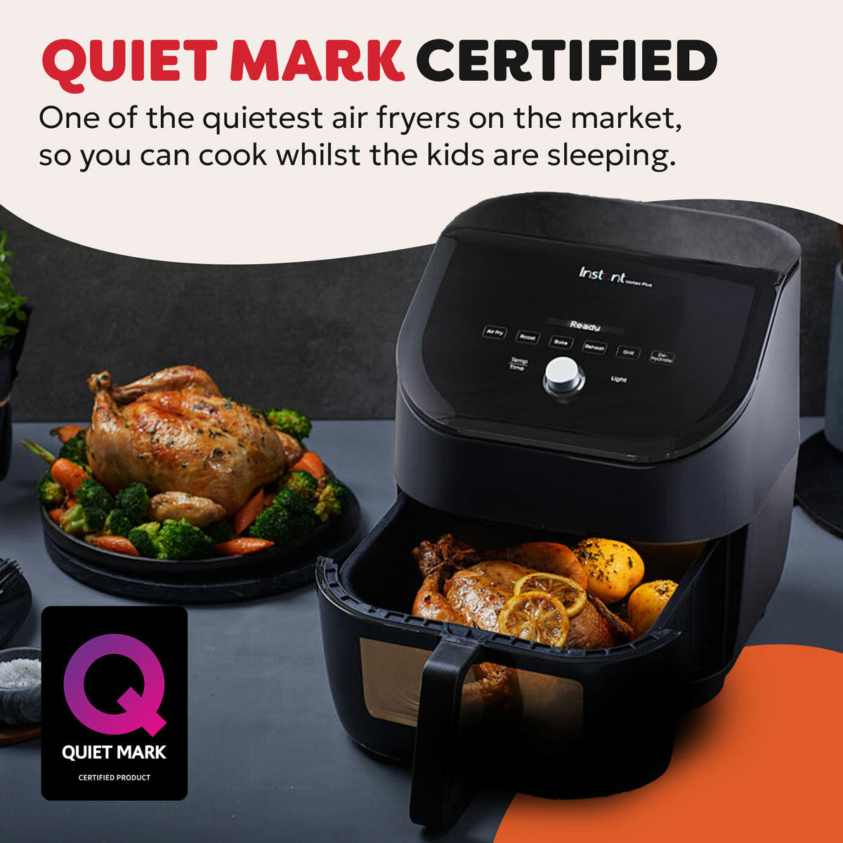 Instant Pot Vortex Plus ClearCook Air Fryer 5.7L 1700W 6 Programme Black