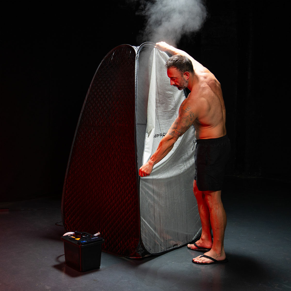 Gymproluxe Tropical Sauna Pod 15 Heat Levels LED Portable Home Spa Black