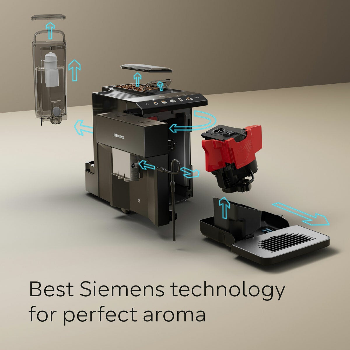 Siemens EQ500 Bean to Cup Coffee Machine TP513GB9 1500W 15 Bar Piano Black