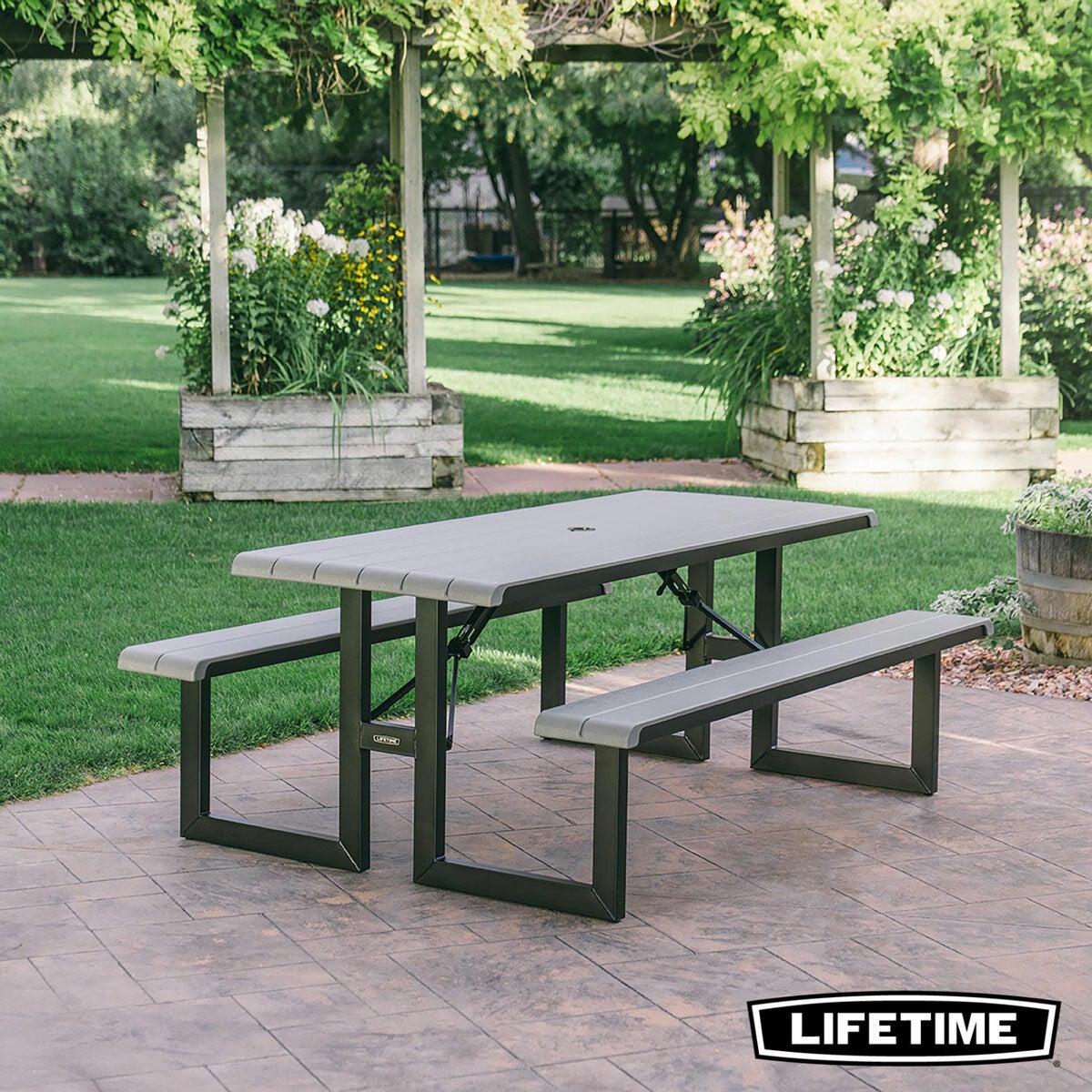 Lifetime 6ft (1.83m) Folding Picnic Table - Model 60481, 41kg, Grey