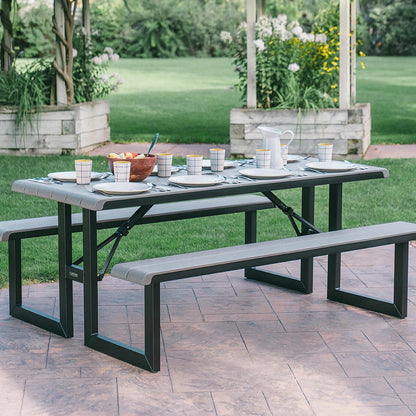 Lifetime 6ft (1.83m) Folding Picnic Table - Model 60481, 41kg, Grey