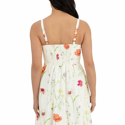Wellworn Ladies Grey Poplin Dress Casual Flower Summer Sundress XXL