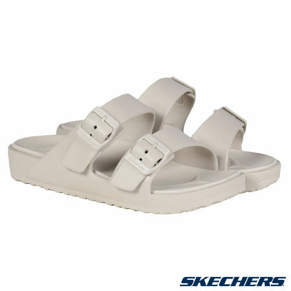Skechers Ladies Cali Breeze Arch Comfort Sandal White Summer Slip On Shoes