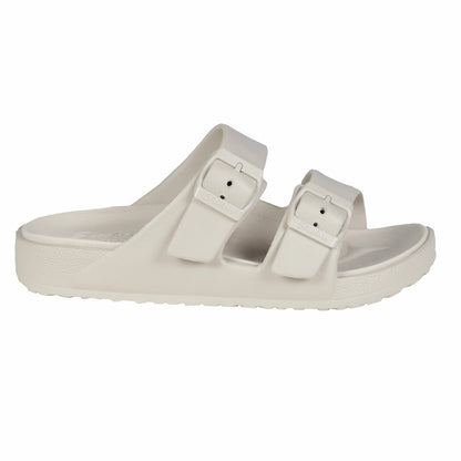 Skechers Ladies Cali Breeze Arch Comfort Sandal White Summer Slip On Shoes