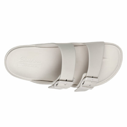 Skechers Ladies Cali Breeze Arch Comfort Sandal White Summer Slip On Shoes