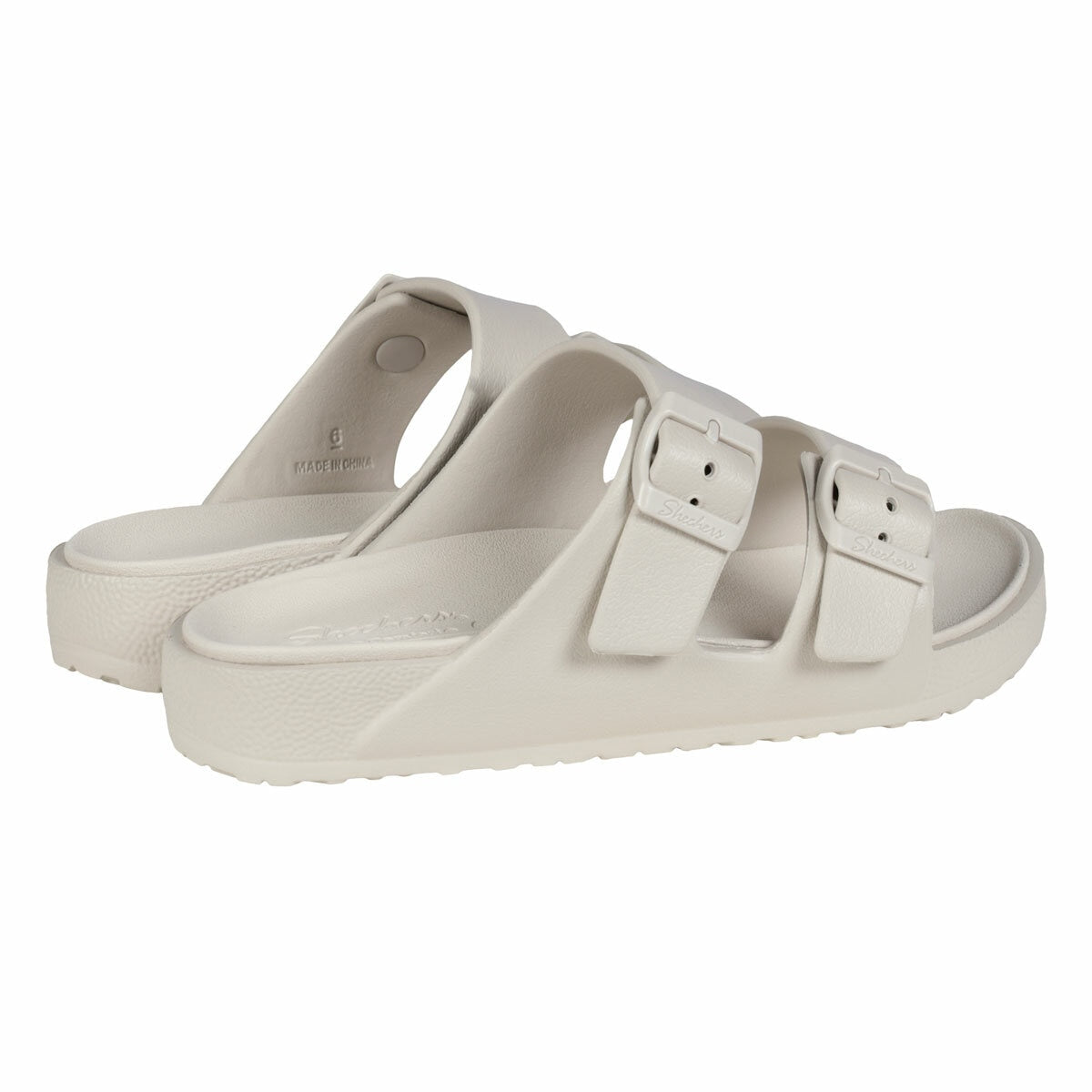 Skechers Ladies Cali Breeze Arch Comfort Sandal White Summer Slip On Shoes