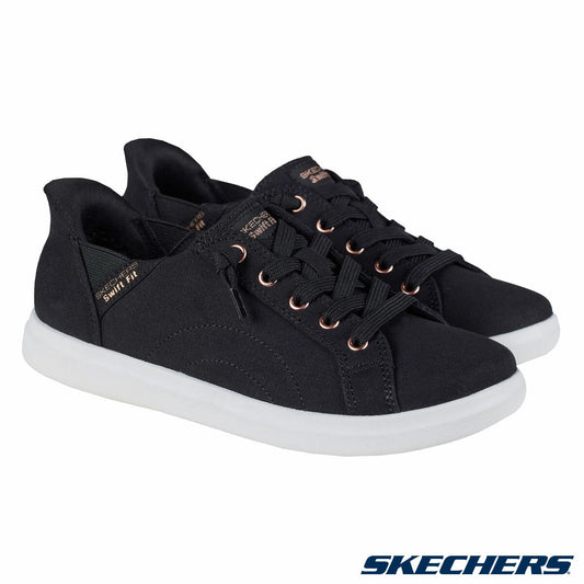 Skechers Ladies Bountiful Swift Fit Slip On Trainers Black White Size UK 5