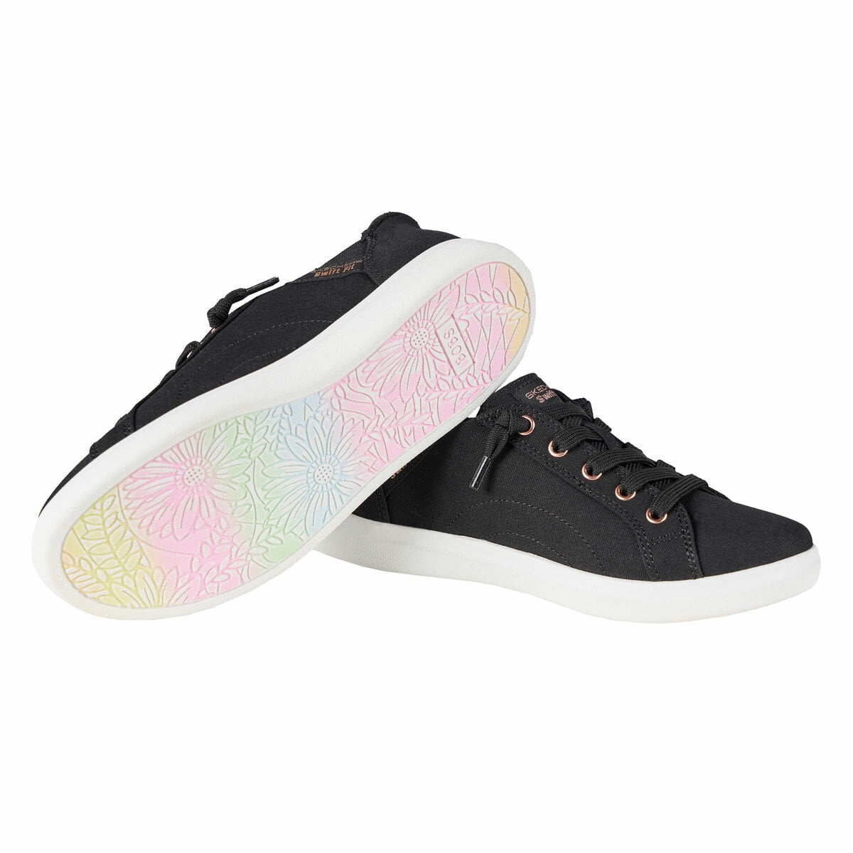Skechers Ladies Bountiful Swift Fit Slip On Trainers Black White Size UK 5