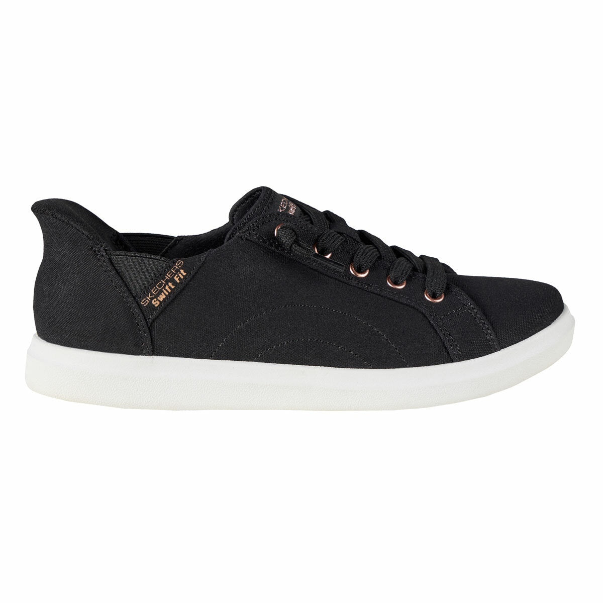 Skechers Ladies Bountiful Swift Fit Slip On Trainers Black White Size UK 5