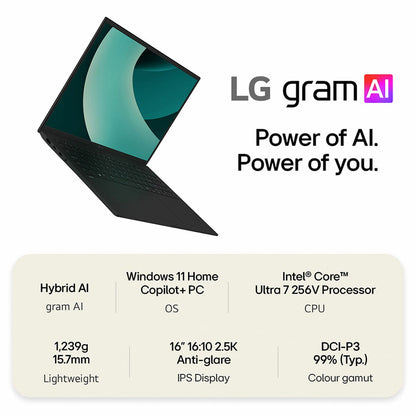 LG Gram 16Z90TL-G.AU78A1 Intel Core Ultra 7 16GB 1TB SSD 16" Laptop copilot