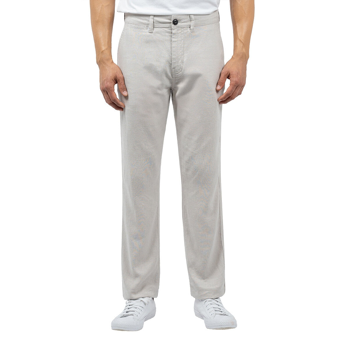 Jachs Men's Linen Chino Pant Lightweight Summer Trousers Grey 32 x 30