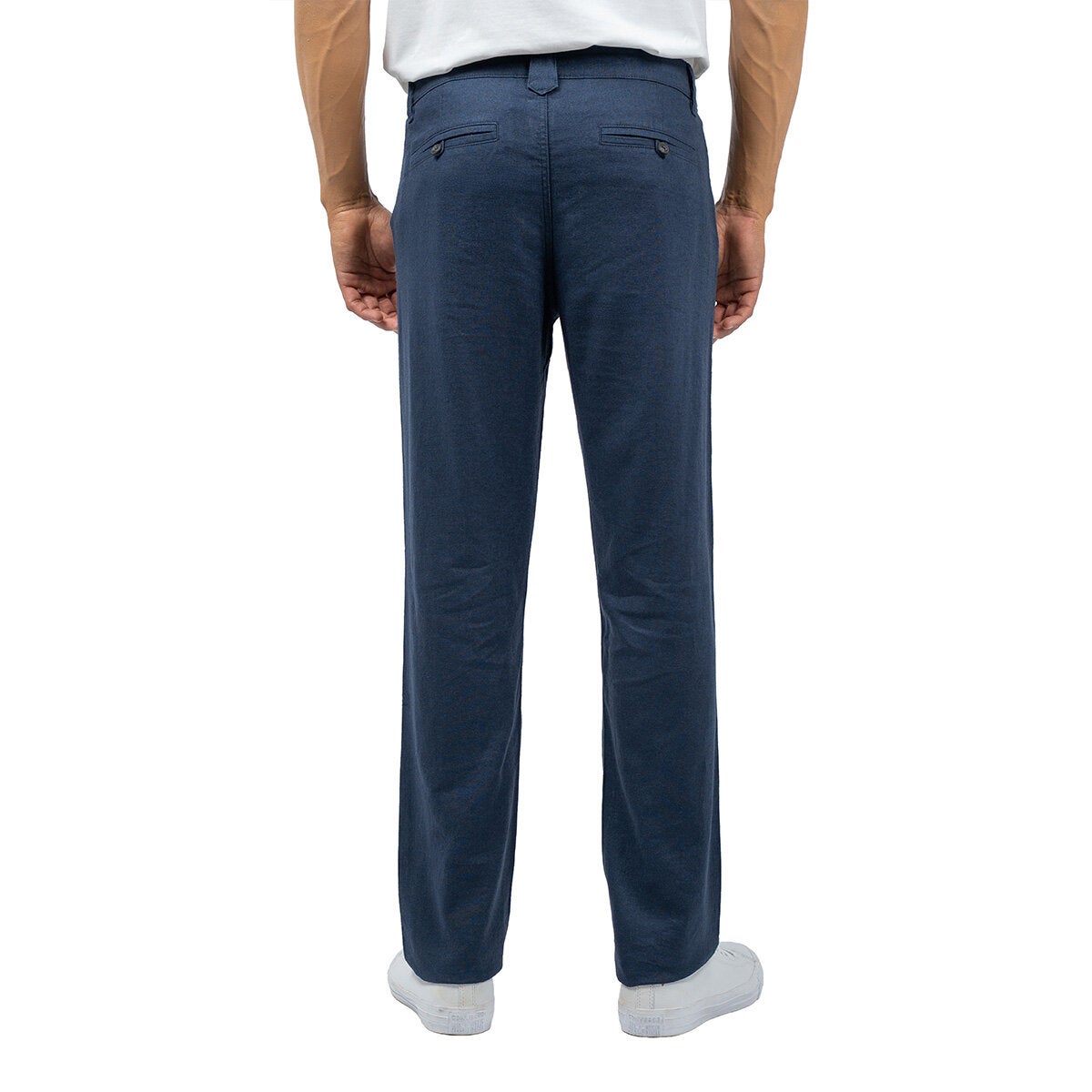 Jachs Men's Navy Linen Chino Pant Lightweight Summer Trousers Casual Slim Fit