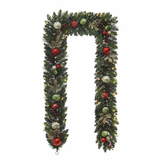 9ft Pre-Lit Christmas Garland 90 LED Twinkling Lights Indoor Outdoor Xmas