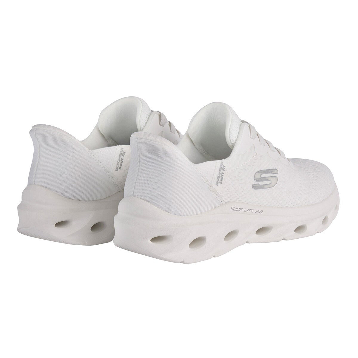 Skechers Ladies Glide-Step Swift Fit Slip On Trainers UK Sizes 4-8 White