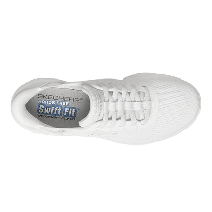 Skechers Ladies Glide-Step Swift Fit Slip On Trainers UK Sizes 4-8 White