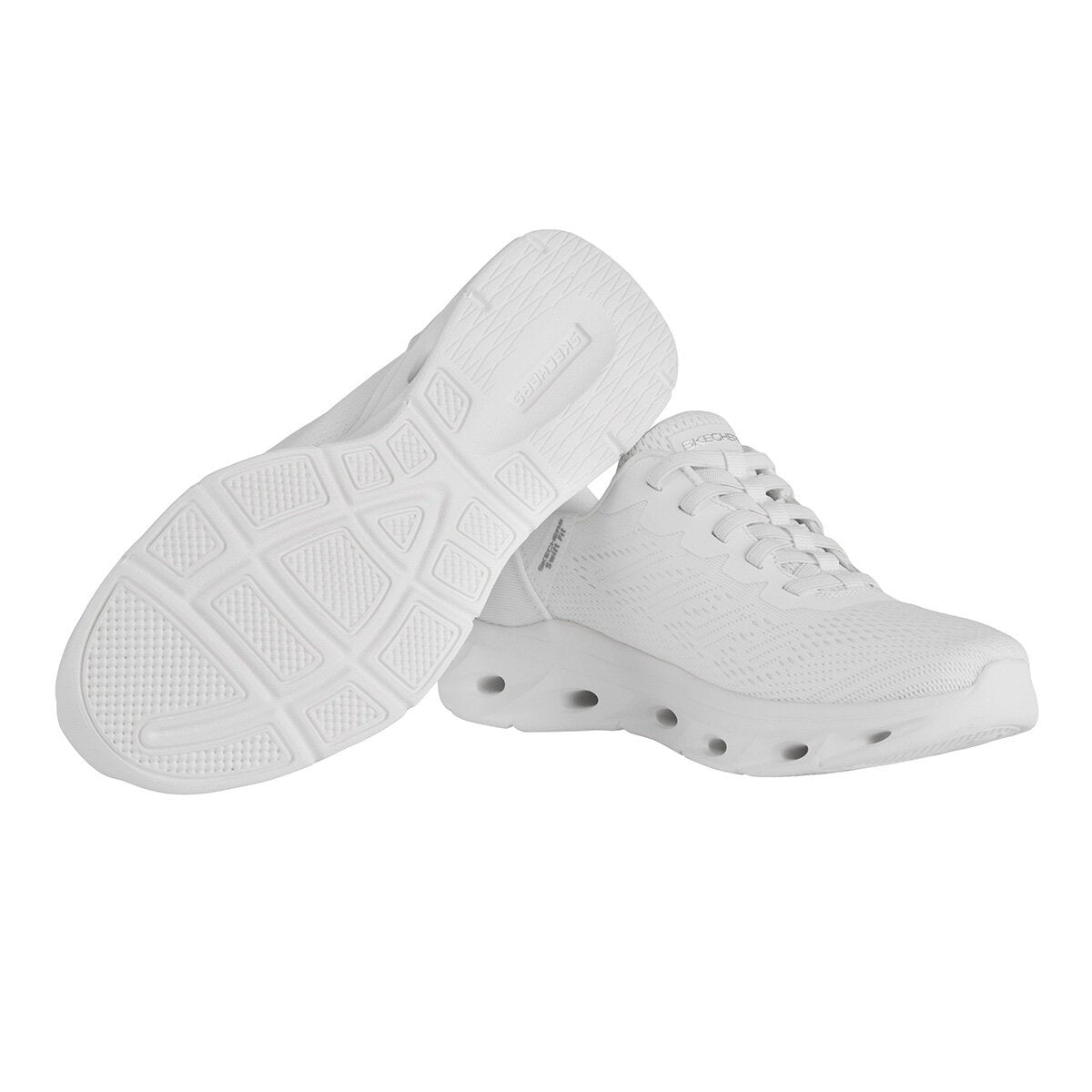 Skechers Ladies Glide-Step Swift Fit Slip On Trainers UK Sizes 4-8 White