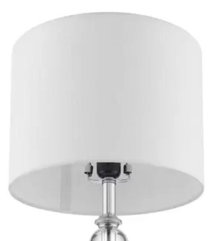 Bridgeport Designs Julie Crystal Table Lamp Chrome Linen Shade E27 57cm White