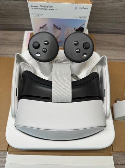 Meta Quest 3S 256GB VR Headset All-in-One Virtual Reality Gaming White Bundle
