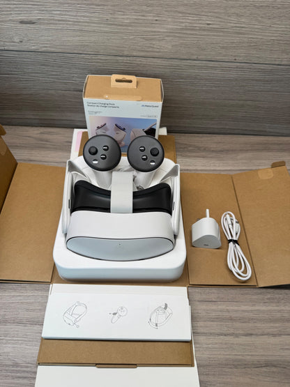 Meta Quest 3S 256GB VR Headset All-in-One Virtual Reality Gaming White Bundle
