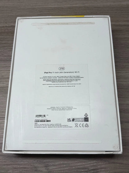 Apple iPad Pro 11 Inch 2TB 4th Gen WiFi Space Grey Tablet MNXM3B/A model A2759